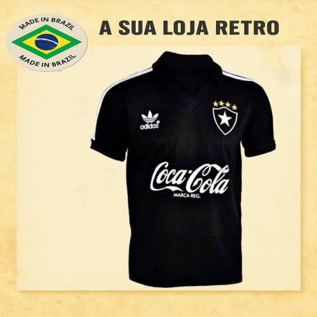 Camisa retrô Botafogo gola polo preta 1988.