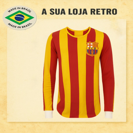 Camisa retrô Barcelona ML gola redonda - 1970