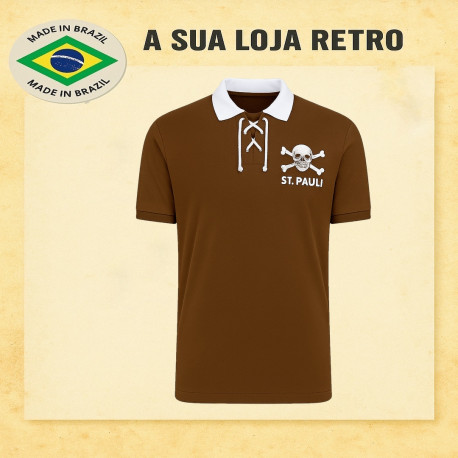 Camisa retrô FC ST Pauli Marrom Cordinhaa