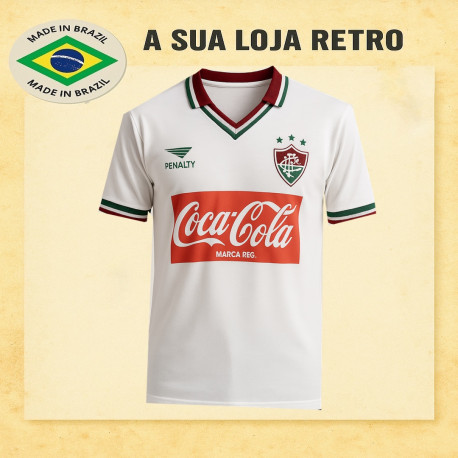 Camisa retrô fluminense branca coca cola