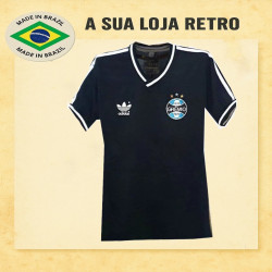 - Camisa retrô Grêmio comemorativa preta gola V