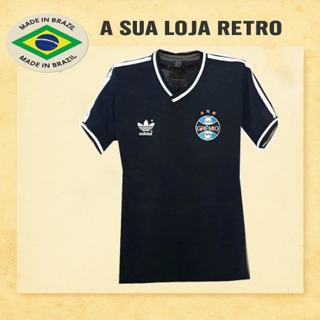 - Camisa retrô Grêmio comemorativa preta gola V