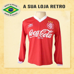 Camisa retrô Internacional ML- gola V - coca cola