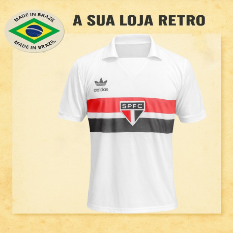 Camisa retrô São Paulo 1988 Logo Branca 