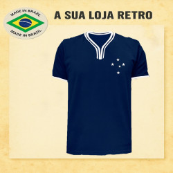 Camisa azul retrô Cruzeiro - 1968 gola em V