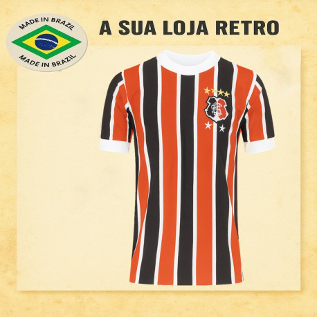 Camisa retrô Santa Cruz tricolor gola redonda