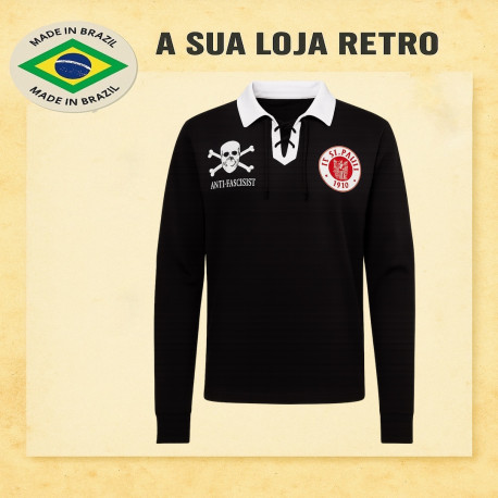 Camisa retrô fc st Pauli anti fascist ml