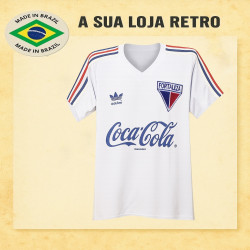 Camisa retrô Fortaleza Branca Coca Cola