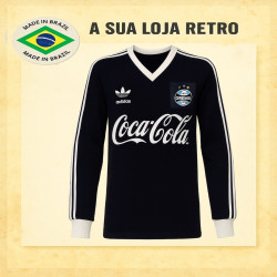 - Camisa retrô Grêmio comemorativa preta gola V