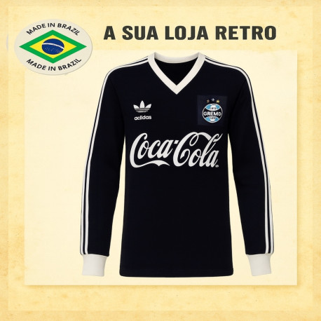 - Camisa retrô Grêmio comemorativa preta gola V