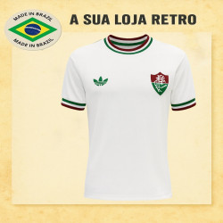 Camisa retrô Fluminense gola V branca - 1964