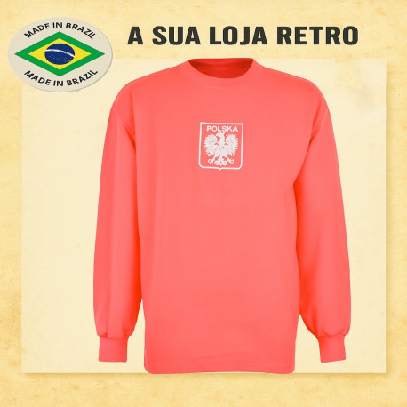 Camisa retrô Polonia vermelha ML - 1978