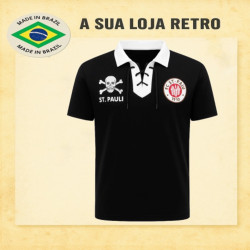 Camisa retrô st Pauli preta