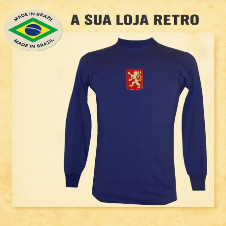 Camisa retrô Tchecoslováquia Azul 1934