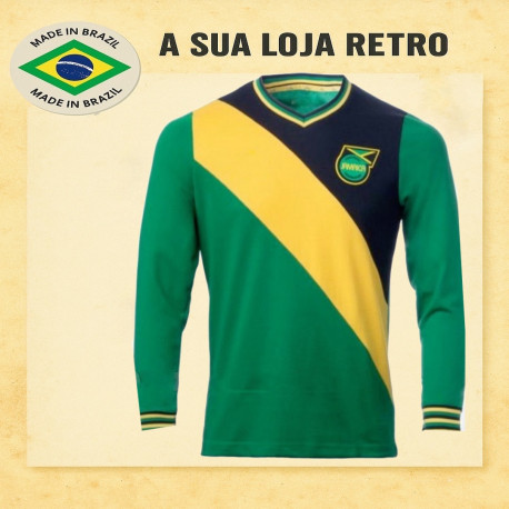 Camisa Retrô Jamaica verde/preta ML