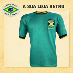Camisa retrô Jamaica logo verde reggae