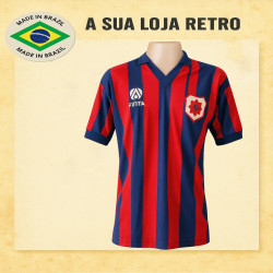 Camisa retrô Bom Sucesso listrada 1970 .