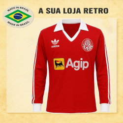 Camisa Retrô Palmeiras 1987 Goleiro Agip Vermelha ML