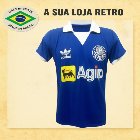 Camisa Retrô goleiro Palmeiras 1987 - Agip azul