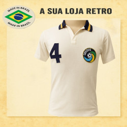 Camisa retrô Cosmos de Nova York branca gola polo- 1977