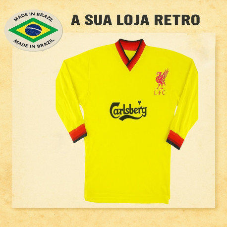 Camisa retrô Liverpool ML amarela Carlberg - ENG 1992