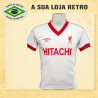 Camisa retrô Liverpool Hitachi branca 1978 - ENG