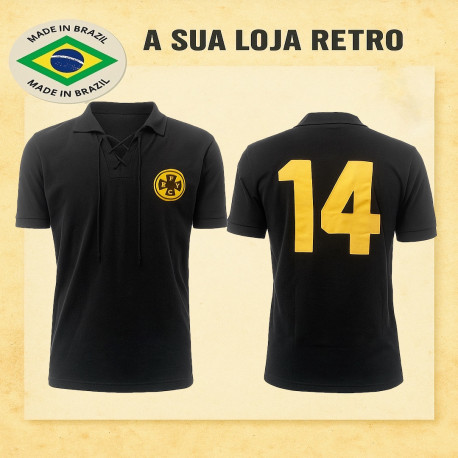 Camisa retrô Barra Mansa Preta Cordinha