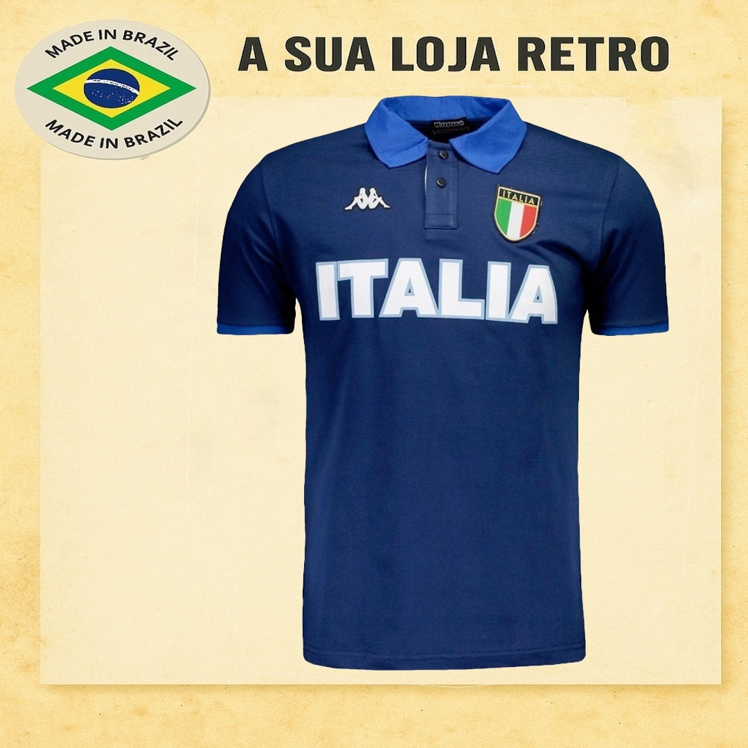 Camisa Retrô da Italia kappa azul