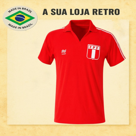 Camisa retrô Peru vermelha- 1978