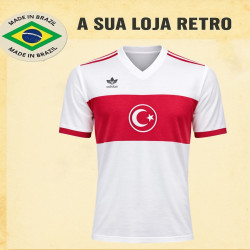 Camisa retrô Turquia logo branca -1988