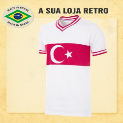 Camisa retrô Turquia logo branca -1988