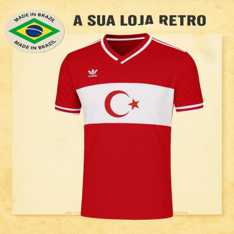 Camisa retrô Turquia vermelha -1988