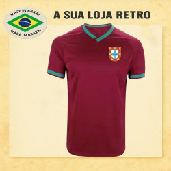 Camisa retrô Portugal grena