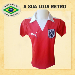 Camisa retrô Austria vermelha -1980