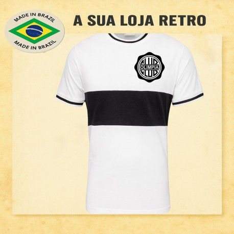 Camisa Retrô Olimpia branca- PAR