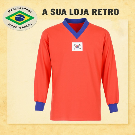 Camisa retrô Coreia do sul vermelha ml 1973