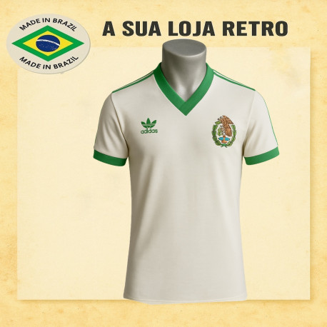 Camisa retrô Mexico branca - 1986