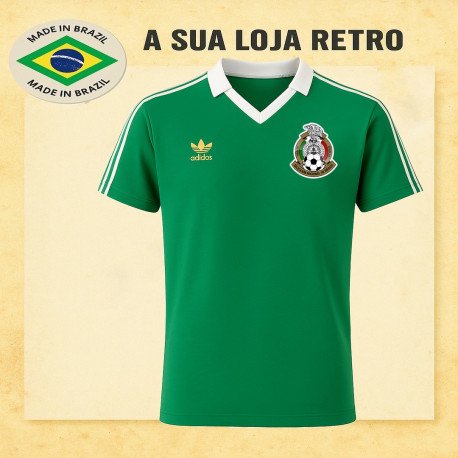 Camisa retrô Mexico verde - 1986
