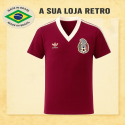Camisa retrô Mexico Grena- 1986