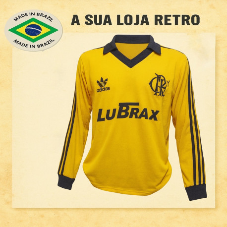Camisa retrô Flamengo Goleiro Amarela Lubrax 1987-9292