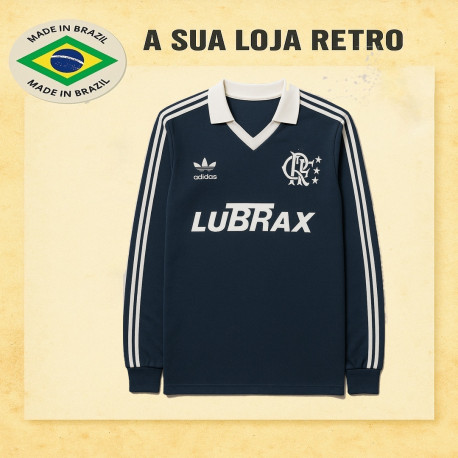 Camisa retrô Goleiro Raul Flamengo Azul ML.