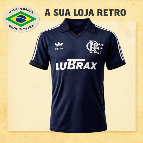 Camisa retrô Flamengo Lubrax preta