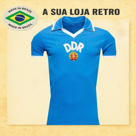 Camisa retrô Alemanha azul Gola Polo - DDR