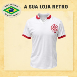 Camisa retrô Internacional branca gola redonda -1970