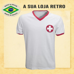 Camisa retrô da Suiça branca - SUI