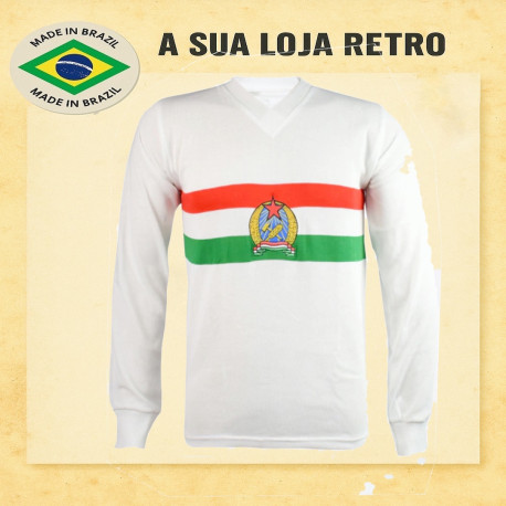 Camisa retrô Hungria branca 1950