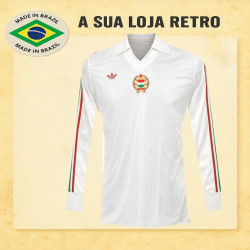 Camisa retrô Hungria branca logo 1980 -ML