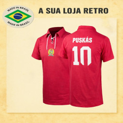 Camisa retrô Hungria vermelha Puskas