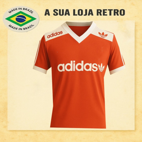 Camisa retrô treino logo vermelha