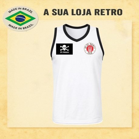 Regata retrô St Pauli branca 1970